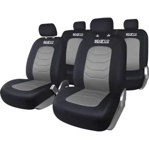 A Buon Prezzo Set completo spc1019 coprisedili auto universali nero e grigio righe